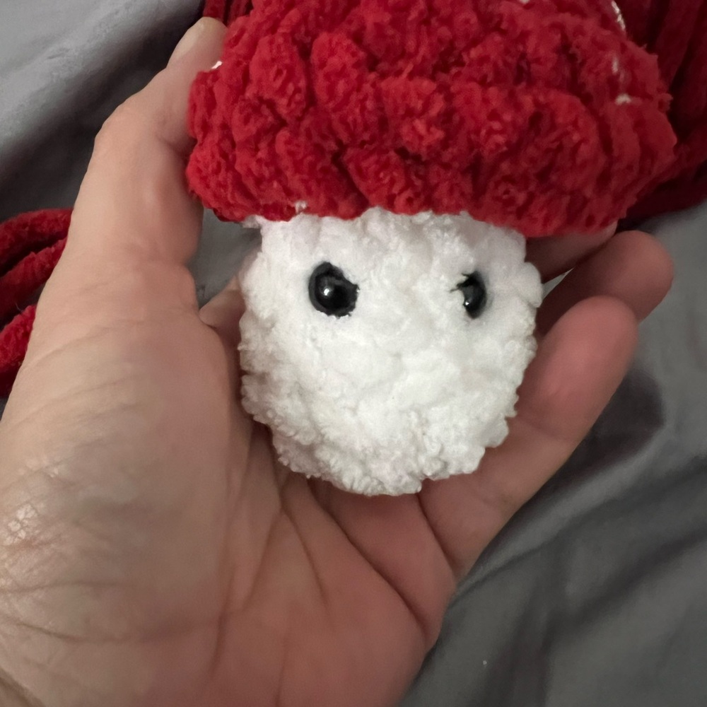 Plush Red and White Small Pet Toy
